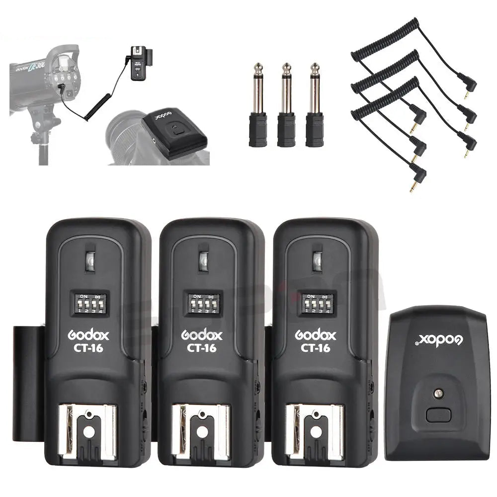 Déclencheur émetteur + récepteur Godox CT-16 16 canaux sans fil Radio Flash pour Canon Nikon Pentax Studio Speedlite Flash