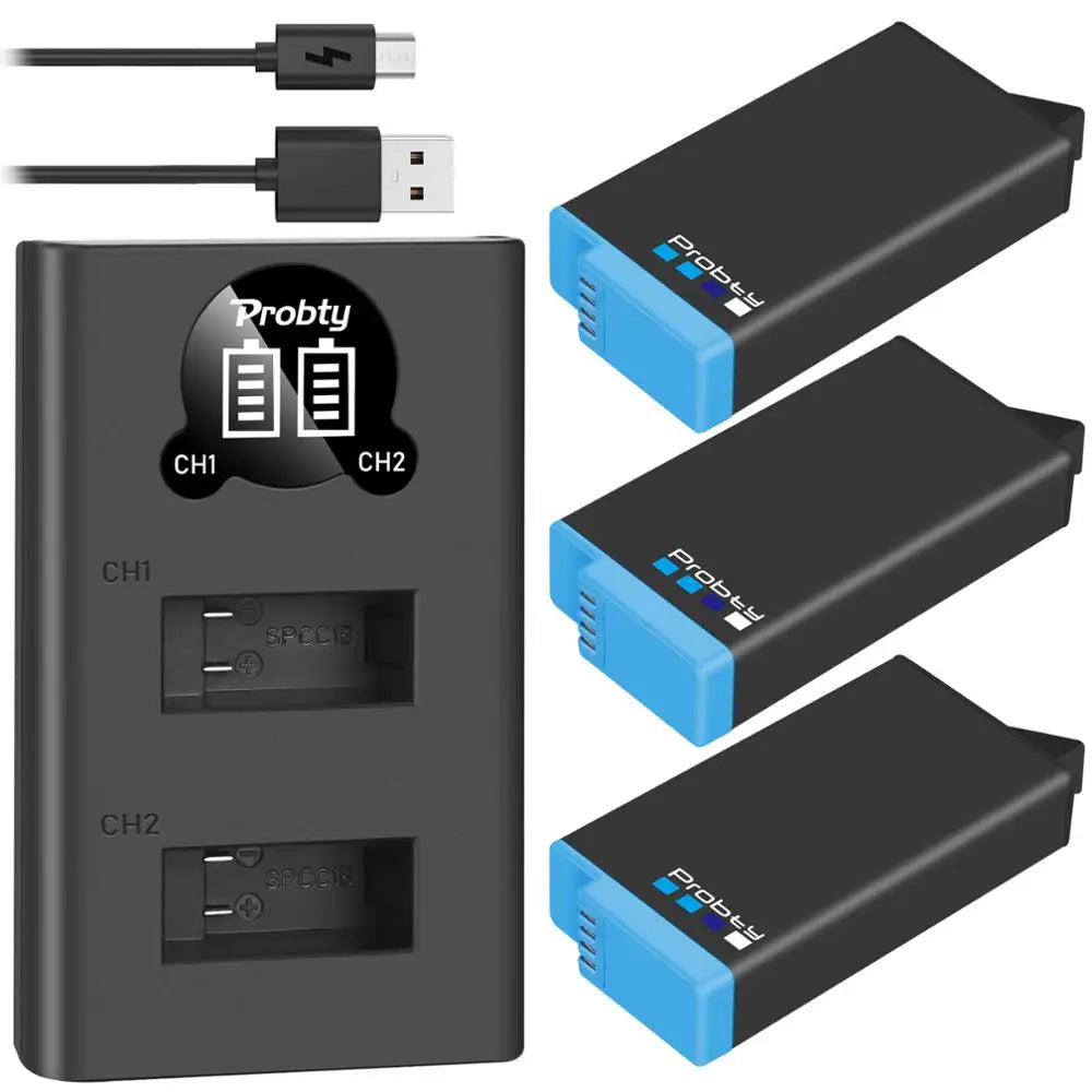 Batterie Probty pour Gopro max Gopro max 360 + chargeur double
