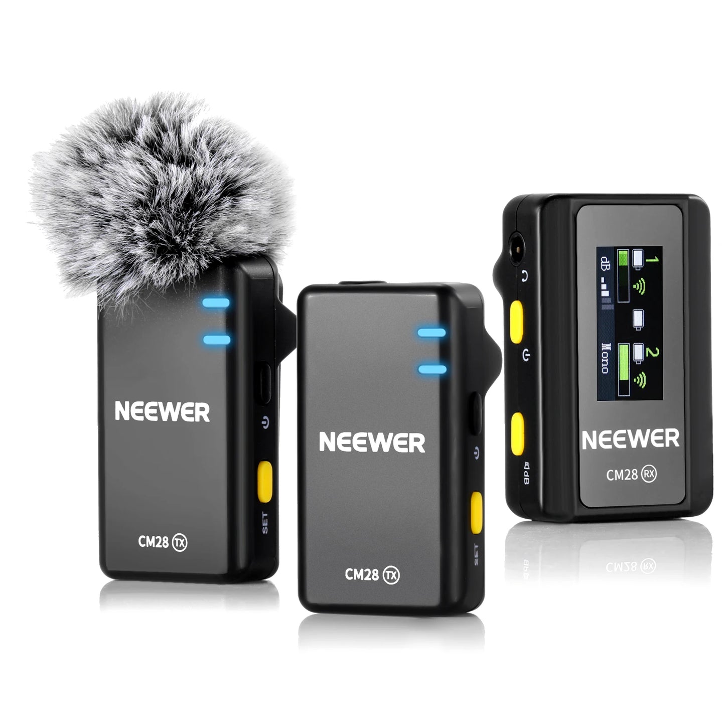 Microphone NEEWER CM28 sans fil avec étui de chargement 1 clic suppression du bruit micro pour appareil photo