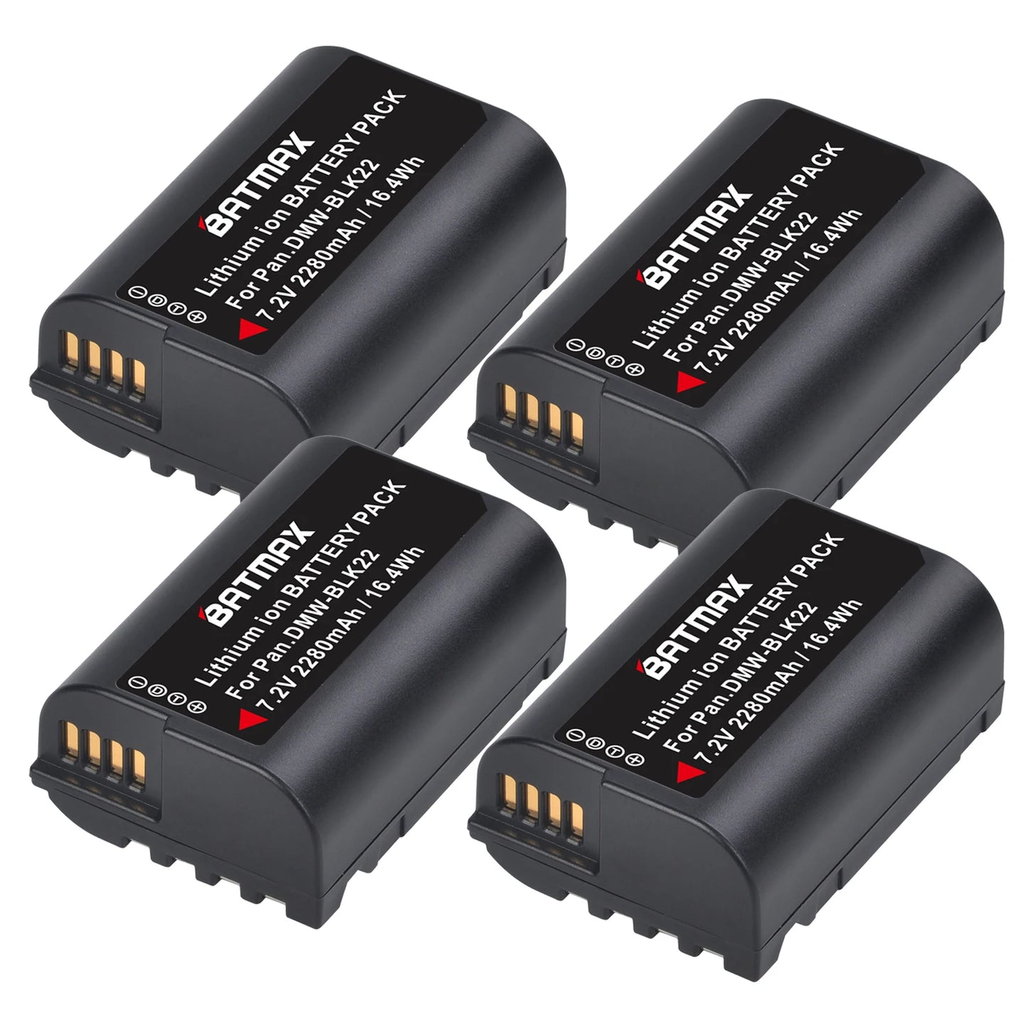 Batterie Batmax DMW-BLK22 BLK22 2280mAh + chargeur double pour Panasonic LUMIX DC-S5, DC-S5K, GH5 II, GH6, S5M2, S5M2X, GH5M2