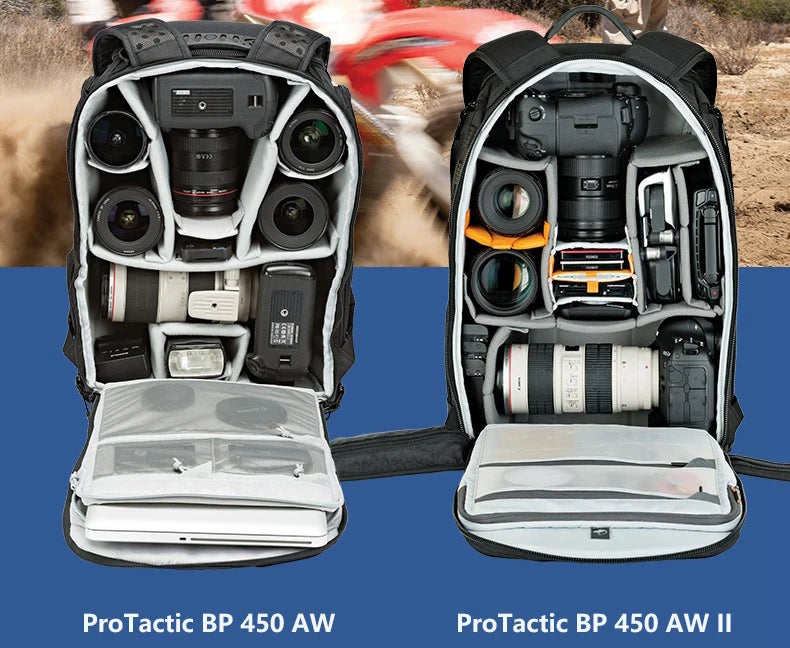 Sac à dos Lowepro ProTactic 450 AW / 450 AW II pour DSLR Drone Pro appareils photo 15 pouces pochette d'ordinateur + housse