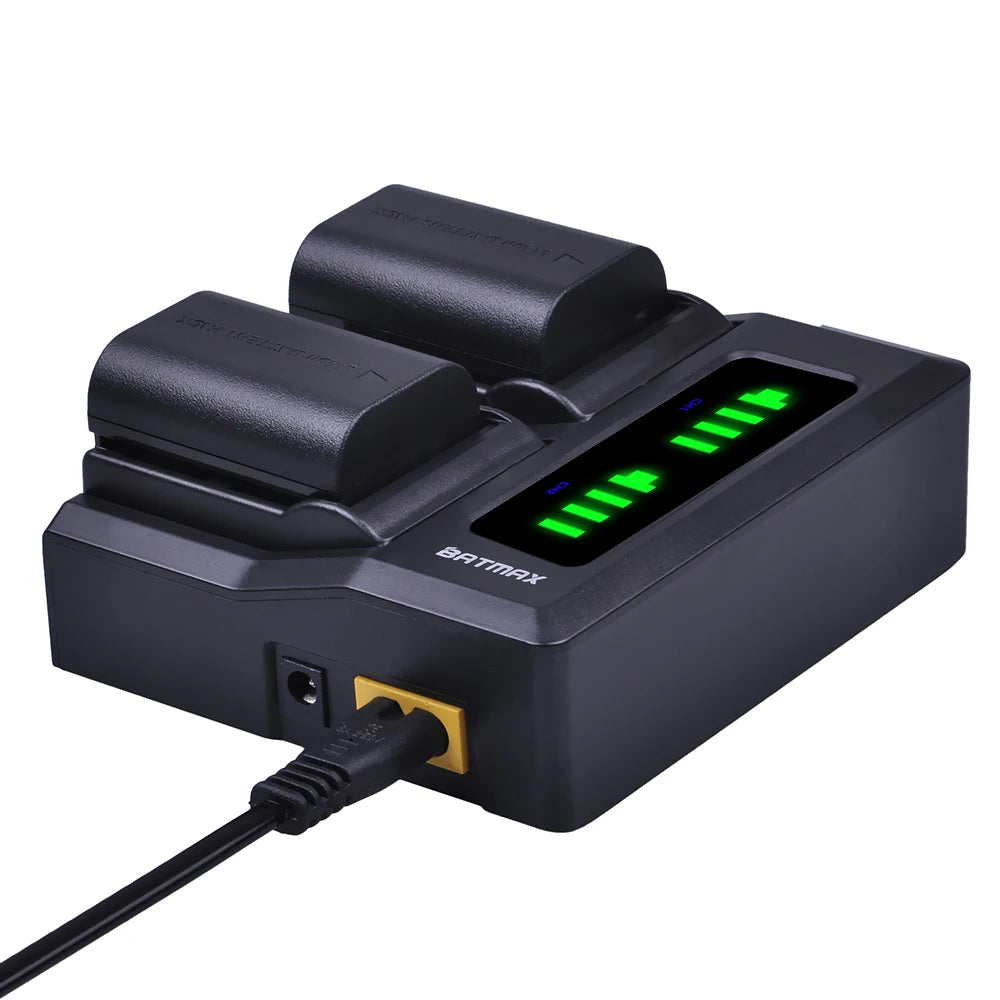 Chargeur double Batmax haute qualité pour batterie lpe6N pour Canon 5d4 5D3 6D 70D...
