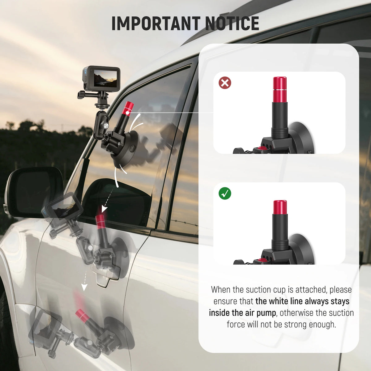 NEEWER Kit de fixation triple ventouse pour voiture avec perche d'extension 2 en 1 - Libération rapide - Bras magique pour caméra d'action - Compatible avec GoPro Insta360, CA065 NEEWER Kit de fixation triple ventouse pour voiture avec perche d'extension 2 en 1 - Libération rapide - Bras magique pour caméra d'action - Compatible avec GoPro Insta360, CA065