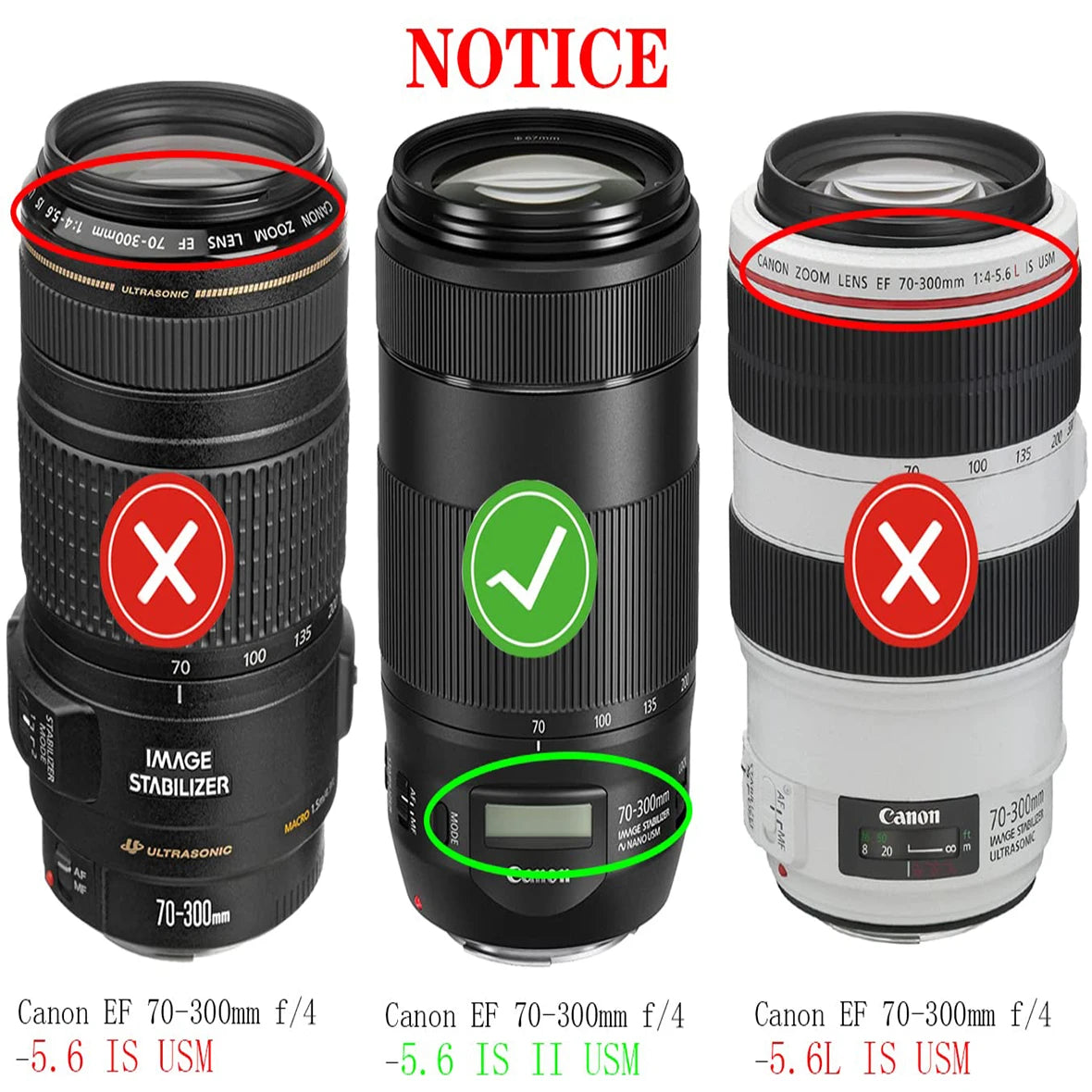 Pare-soleil réversible ET-74B pour objectif Canon RF 100-400mm F5.6-8 et EF 70-300mm f/4-5.6