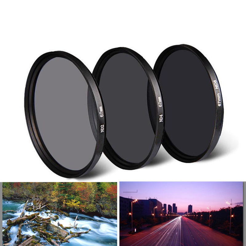 Universal ND Filter Kit - ND2, ND4, ND8 - Multiple Sizes 37mm To 82mm