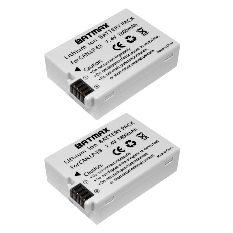 Batterie Batmax haute qualité LP-E8 *2 pour Canon EOS 650D,700D Kiss X7i Rebel T4i T5i...