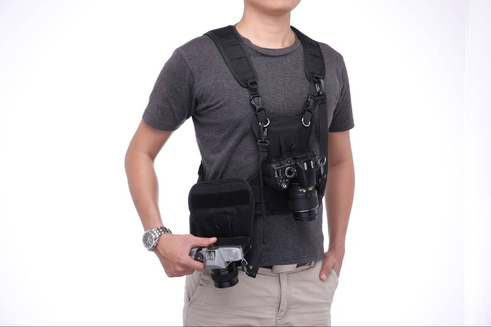 Nicad Professional Quick Release Harness for attaching 2 mounted SLRs
