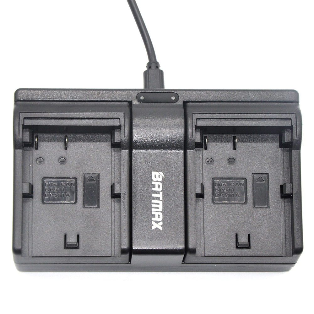 Chargeur double Haute qualité Batmax + 2 batteries BP-511A Batmax pour Canon G6 300D 50D 5D...
