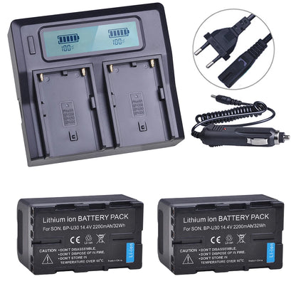 Batteries génériques + chargeur rapide double pour batteries BP-U30 BP U30 2200mAh pour sony FS7 FS5 x180 ...