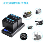 Batteries NP-F750 Batmax 4X 5200mAh pour sony NP F750 F730 F770 avec indicateur LED de puissance + chargeur double LCD pour Sony CCD-TRV215 CCD-TR917