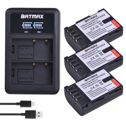 Batterie Batmax DMW-BLF19 DMW BLF19 DMW-BLF19e + chargeur LED USB pour Panasonic Lumix GH3 GH4 GH5 DMW-BLF19PP