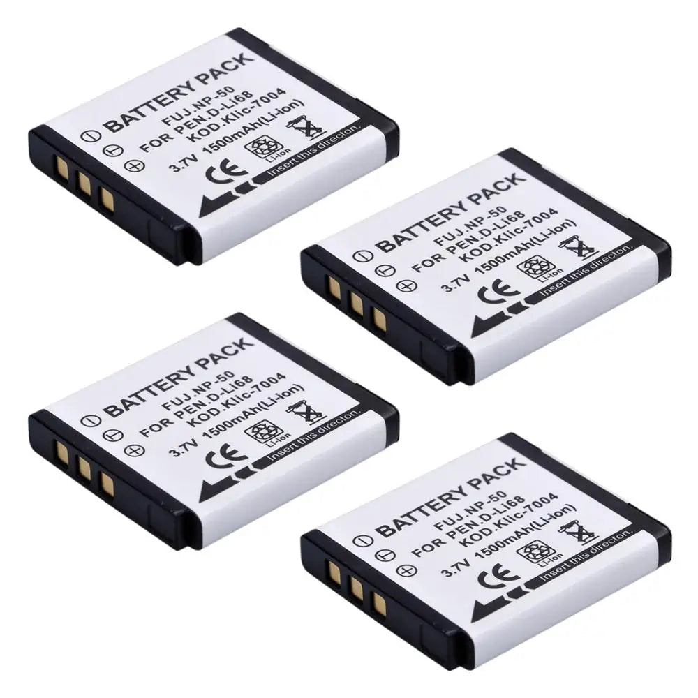 Batterie Batmax NP-50 NP50 + Chargeur Pour Nigit Vision Caméra pour FUJIFILM pour Pentax D-Li68 pour KODAK KLIC-7004