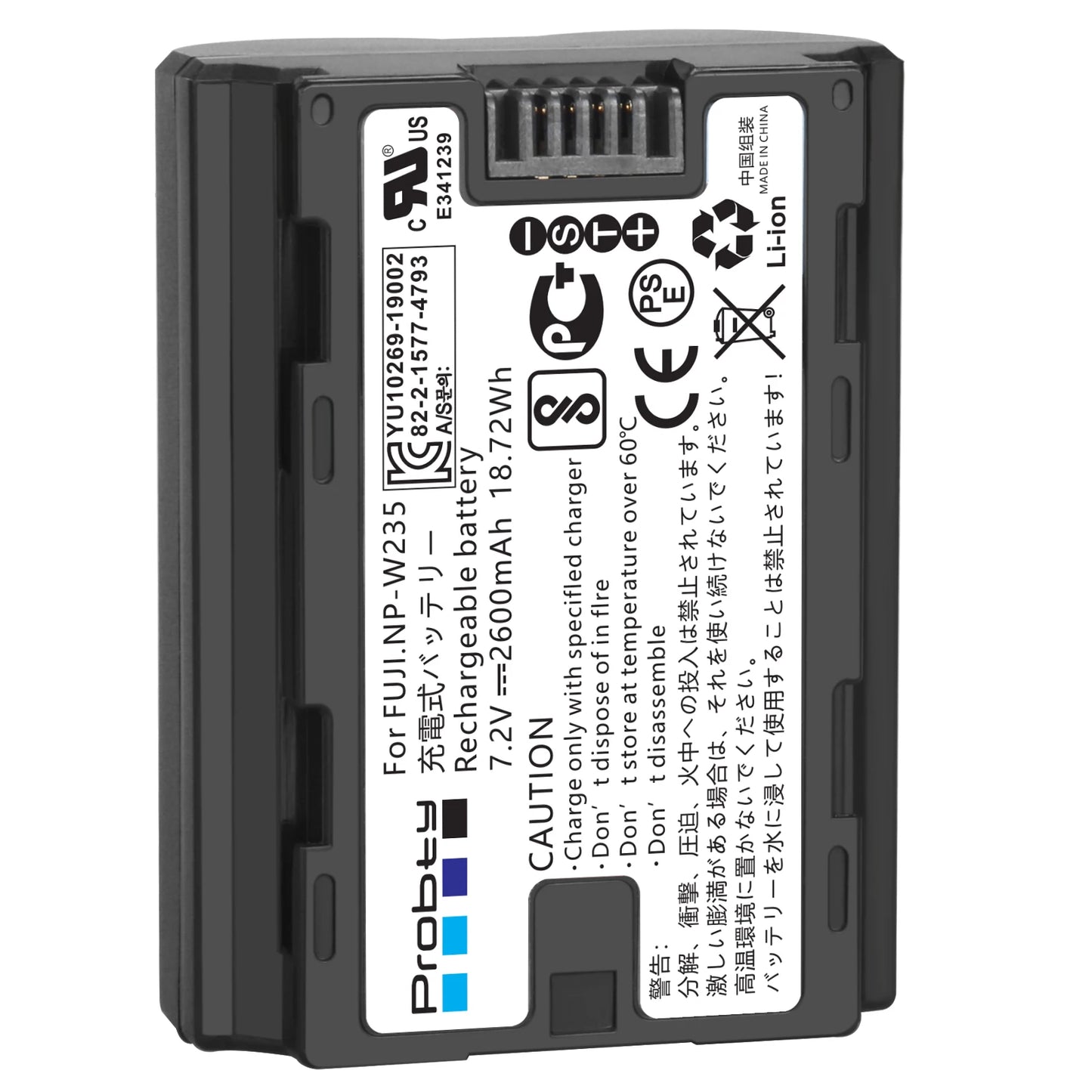 Batterie Probty 2600mAh NP-W235 NP W235 + chargeur double pour Fujifilm X-T5 X-T4 GFX 100S X-H2S GFX 50S II VG-XT4 Grip