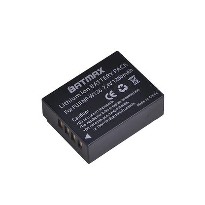Batterie Batmax 1260mAh NP-W126 NP W126 NP-W126S W126S + chargeur double pour Fuji X-Pro1 XPro1 X-T1 XT1,HS30EXR HS33EXR X PRO1