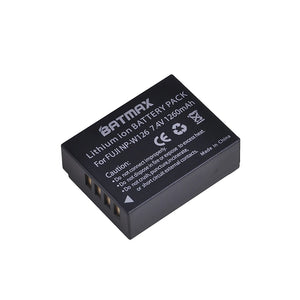 Batterie Batmax 1260mAh NP-W126 NP W126 NP-W126S W126S + chargeur double pour Fuji X-Pro1 XPro1 X-T1 XT1,HS30EXR HS33EXR X PRO1