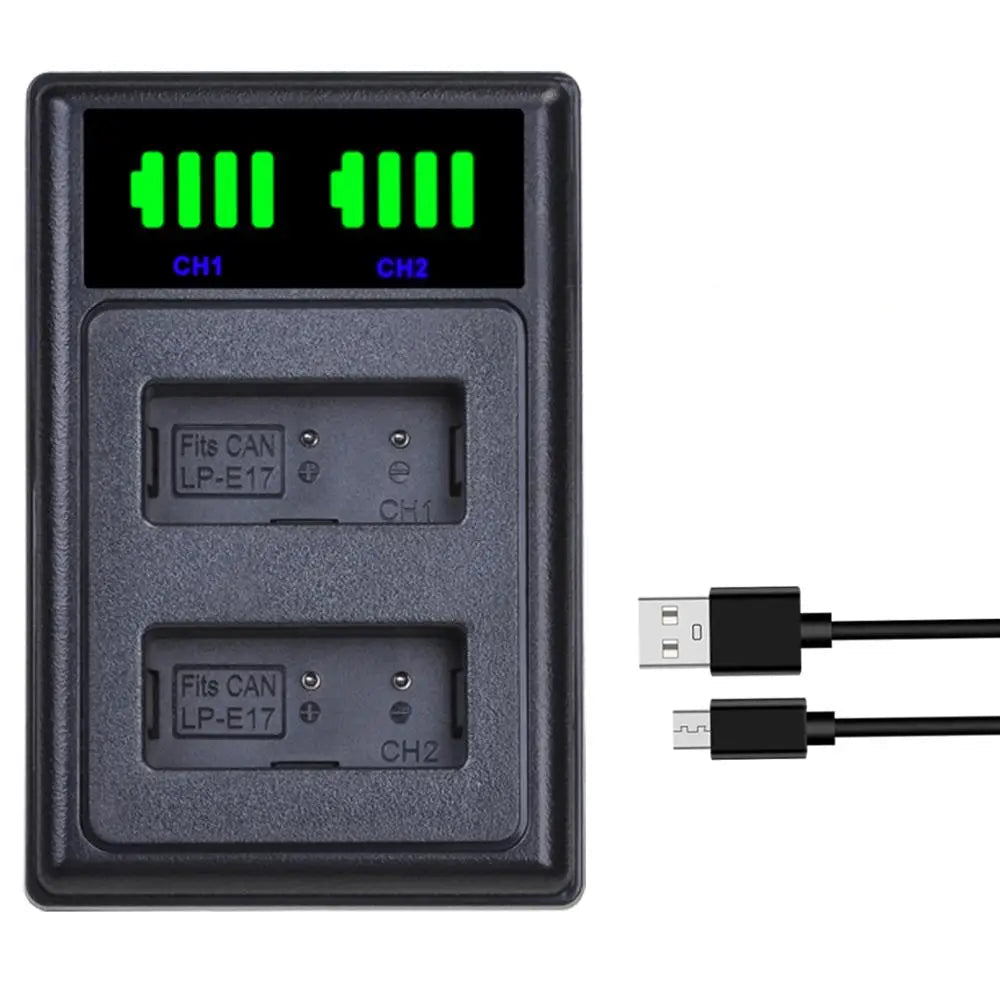 Batterie + chargeur double Batmax LP-E17 LPE17 LP E17 pour Canon EOS R8 R10 RP R50 200D 250D M3 M5 M6 750D 760D T6s 800D T8i