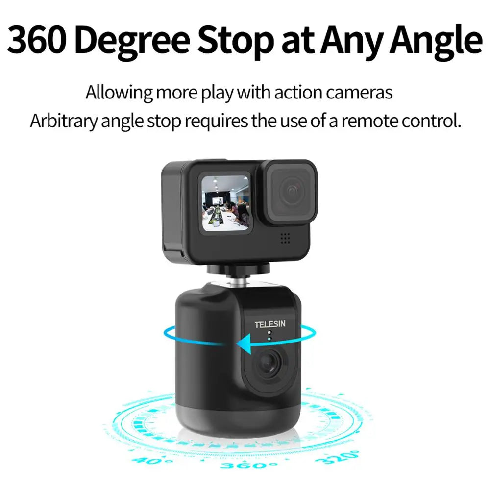 Gimbal intelligent de prise de vue Rotation à 360 ° TELESIN Selfie Suivi automatique du visage pour GoPro Osmo Action Smartphone...