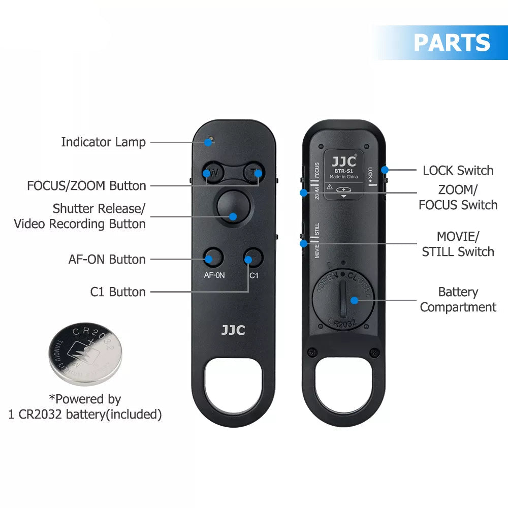 Télécommande JJC RMT-P1BT Bluetooth pour Sony A7R V A7IV A7III A7 IV A7 III A7CR A6400 A7CR ZV-E1 ZV-E10 ZV-1 FX30