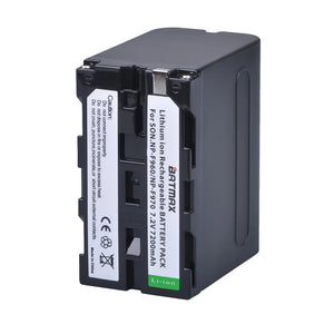 Batterie Batmax 7200mAh NP-F970 NP-F960 F960 F970 pour Sony NP-F550 NP-F750 PLM-100 CCD-TRV35 MVC-FD91 MC1500C pour lumière vidéo LED