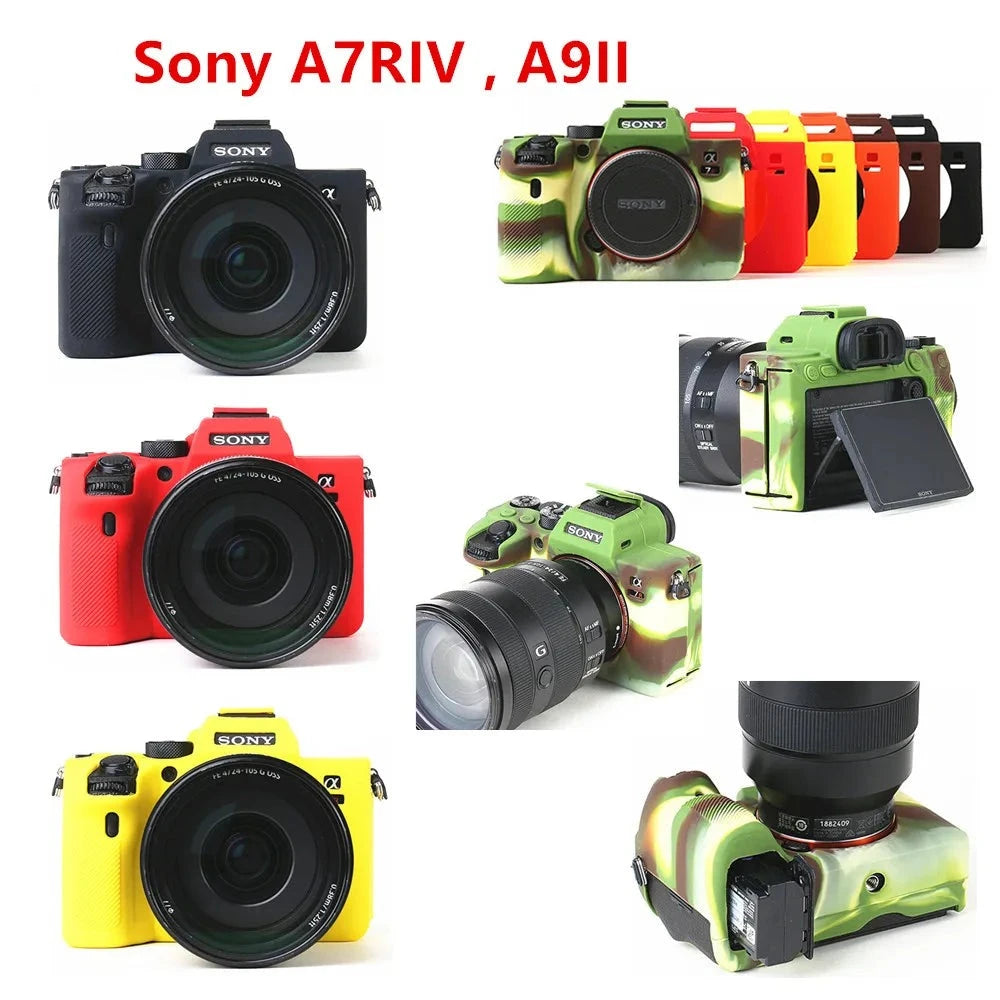 Housse silicone de protection anti-choc pour Sony A6700 A7IV ZV-E10 ZV-1 ZV1F A7c A9 A7R A7 A7S III IV A7III A7RIII A7RIV A9II ZV1II