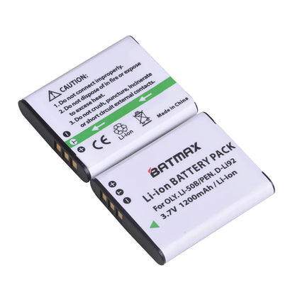 Batterie Batmax Li-50B Li 50B D-LI92 + chargeur pour Olympus SP 810 800UZ u6010 u6020 u9010 SZ14 SZ16 D755 u1010 SZ30 SZ20