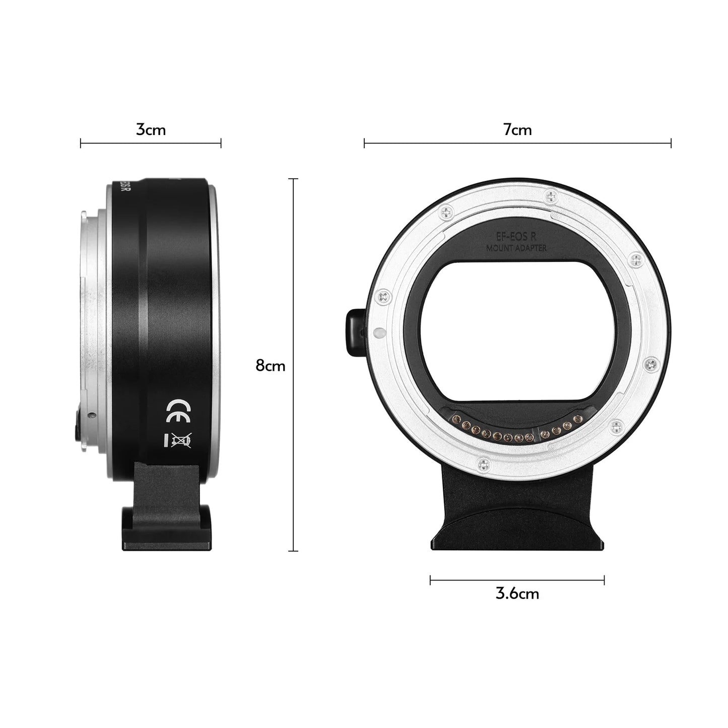 Bague d'adaptation Andoer EF-EOSR AF avec autofocus et stabilisation d'image objectif ef vers reflex R r6 r5...