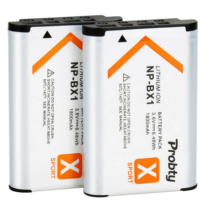 Batterie + chargeur rapide Probty NP-BX1 NP BX1 Bx1 1800mAh pour Sony ZV-1 ZV-1F DSC-RX100 WX500 HX300 AS300 M3 M2...