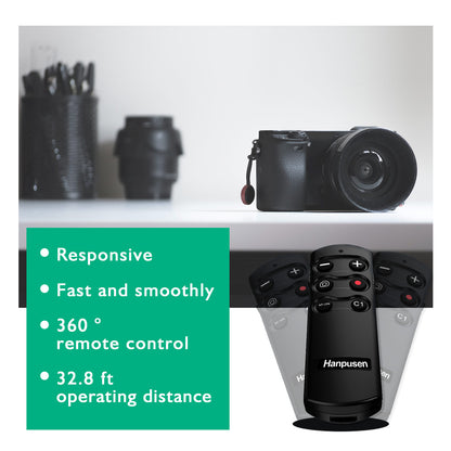 Télécommande sans fil Hanpusen pour Sony ZV-E10, a6600, a7 IV, a7 III, a7R III, a9, a7R IV, a9 II, DSC-RX0 II, DSC-RX100 VII, a7C, a7S III, ZV-1, ZV-1F, a1, FX3, FX30...
