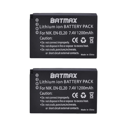 Batterie Batmax EN-EL20 EN-EL20A EN EL20 EN EL20a + chargeur double LED USB pour Nikon Coolpix P1000, Nikon S1 J1, J2, J3 Nikon1 AW1