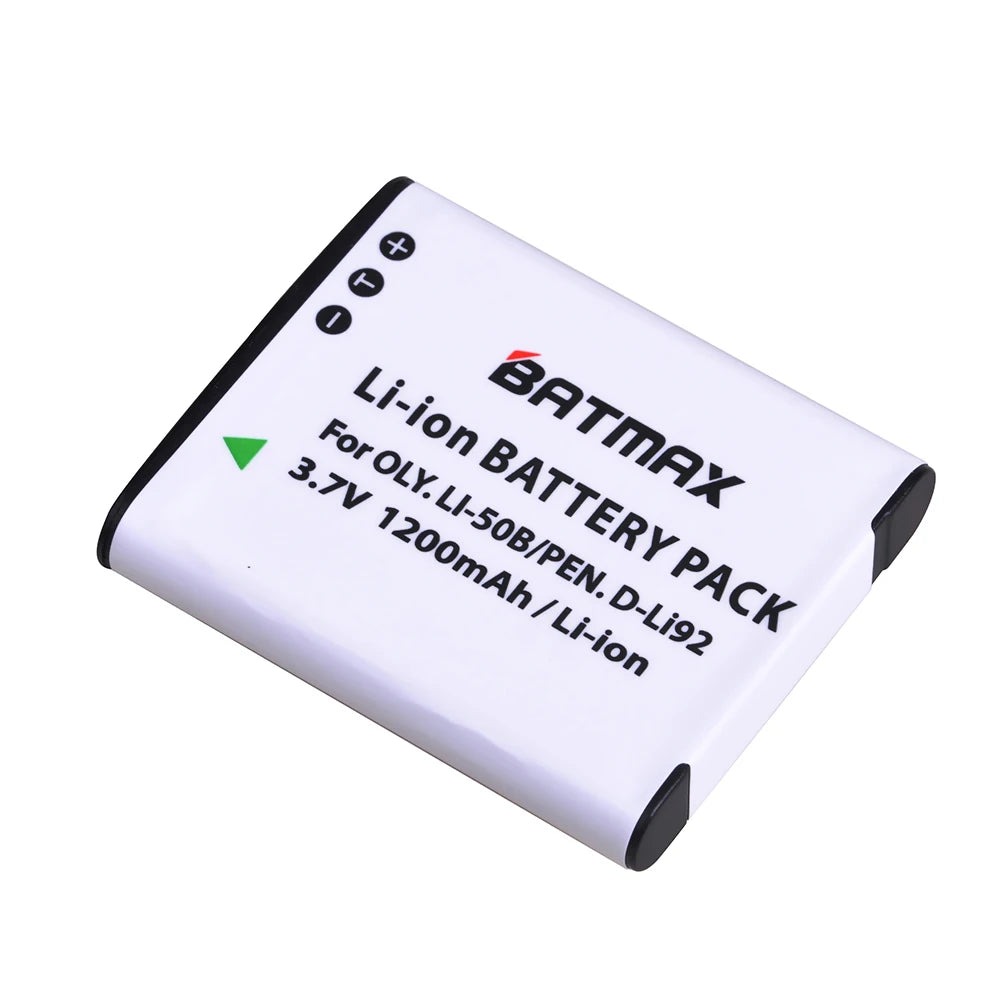 Batterie Batmax Li-50B Li 50B D-LI92 + chargeur pour Olympus SP 810 800UZ u6010 u6020 u9010 SZ14 SZ16 D755 u1010 SZ30 SZ20