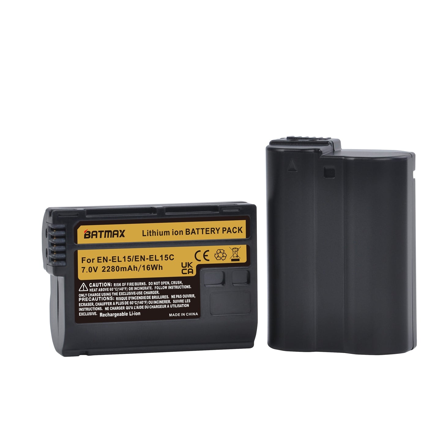 Batterie Batmax 2280mAh EN-EL15C+ chargeur double LED USB pour Nikon Z5,Z6,Z6 II,Z7,Z7II D600 D610 D600E D800 D810 D800E D850