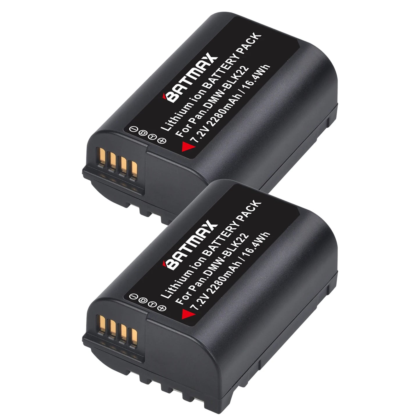 Batterie Batmax DMW-BLK22 BLK22 2280mAh + chargeur double pour Panasonic LUMIX DC-S5, DC-S5K, GH5 II, GH6, S5M2, S5M2X, GH5M2