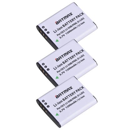 Batterie Batmax Li-50B Li 50B D-LI92 + chargeur pour Olympus SP 810 800UZ u6010 u6020 u9010 SZ14 SZ16 D755 u1010 SZ30 SZ20