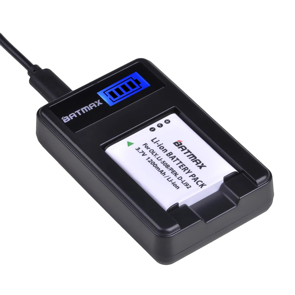 Batterie Batmax Li-50B Li 50B D-LI92 + chargeur pour Olympus SP 810 800UZ u6010 u6020 u9010 SZ14 SZ16 D755 u1010 SZ30 SZ20