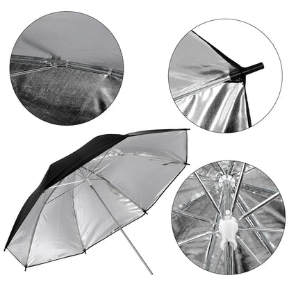 Parapluie réflecteur blanc, or, argent, noir sans support, pour studio photo, photographie, vidéo, 83cm, 4 pièces