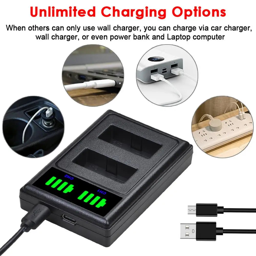 Batterie + chargeur double Batmax LP-E17 LPE17 LP E17 pour Canon EOS R8 R10 RP R50 200D 250D M3 M5 M6 750D 760D T6s 800D T8i