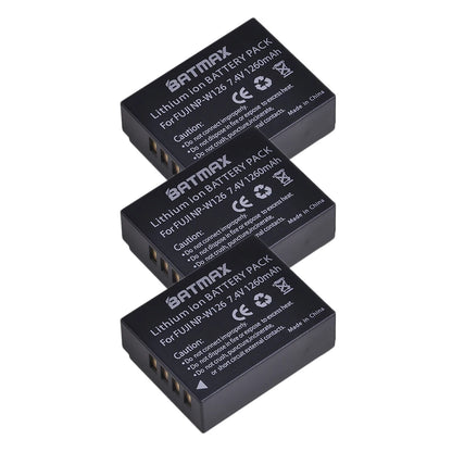 Batterie Batmax 1260mAh NP-W126 NP W126 NP-W126S W126S + chargeur double pour Fuji X-Pro1 XPro1 X-T1 XT1,HS30EXR HS33EXR X PRO1
