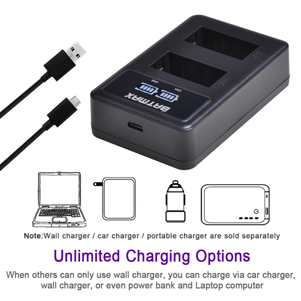 Batterie Batmax EN-EL20 EN-EL20A EN EL20 EN EL20a + chargeur double LED USB pour Nikon Coolpix P1000, Nikon S1 J1, J2, J3 Nikon1 AW1