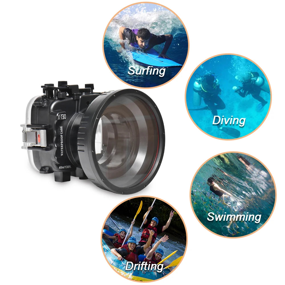 SeaFrogs Waterproof Housing with Dome Port for Fujifilm X-T30 40m 
