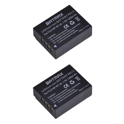 Batterie Batmax 1260mAh NP-W126 NP W126 NP-W126S W126S + chargeur double pour Fuji X-Pro1 XPro1 X-T1 XT1,HS30EXR HS33EXR X PRO1