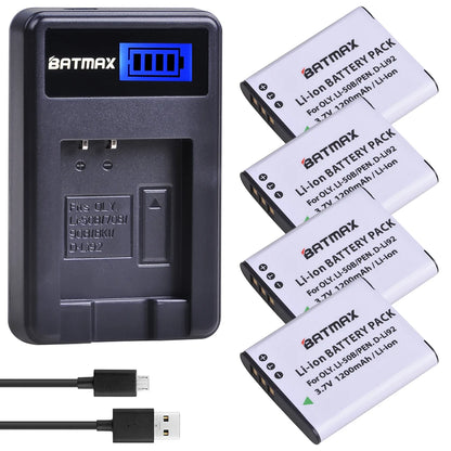 Batterie Batmax Li-50B Li 50B D-LI92 + chargeur pour Olympus SP 810 800UZ u6010 u6020 u9010 SZ14 SZ16 D755 u1010 SZ30 SZ20
