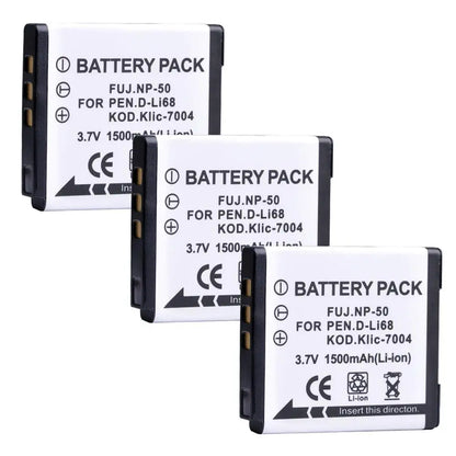 Batterie Batmax NP-50 NP50 + Chargeur Pour Nigit Vision Caméra pour FUJIFILM pour Pentax D-Li68 pour KODAK KLIC-7004
