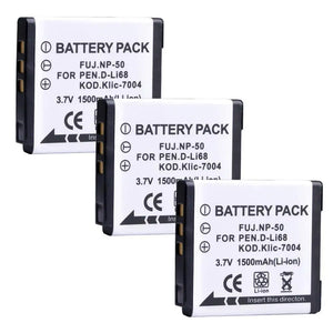 Batterie Batmax NP-50 NP50 + Chargeur Pour Nigit Vision Caméra pour FUJIFILM pour Pentax D-Li68 pour KODAK KLIC-7004