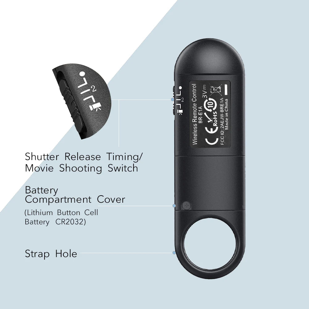 Disparador de control remot sense fil Aodelan BR-E1 per a Canon EOS R5II R50 R8 R6II RP 850D 6DII 90D 77D 800D 200DII M200 M50II G7XIII