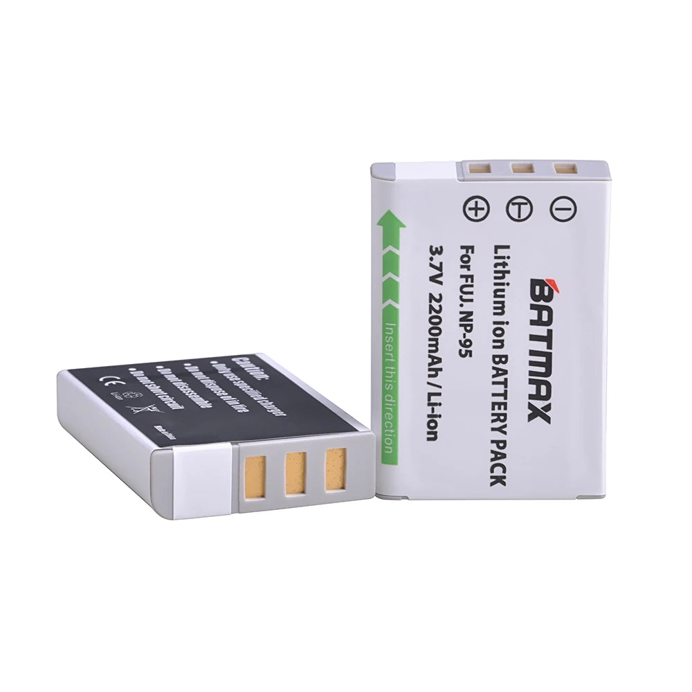Bateria Batmax 2200mAh NP-95 NP 95 NP95 + carregador USB LCD per a càmera 3D Fujifilm X30 X100 X100S X100T XS1 FinePix F30 F31