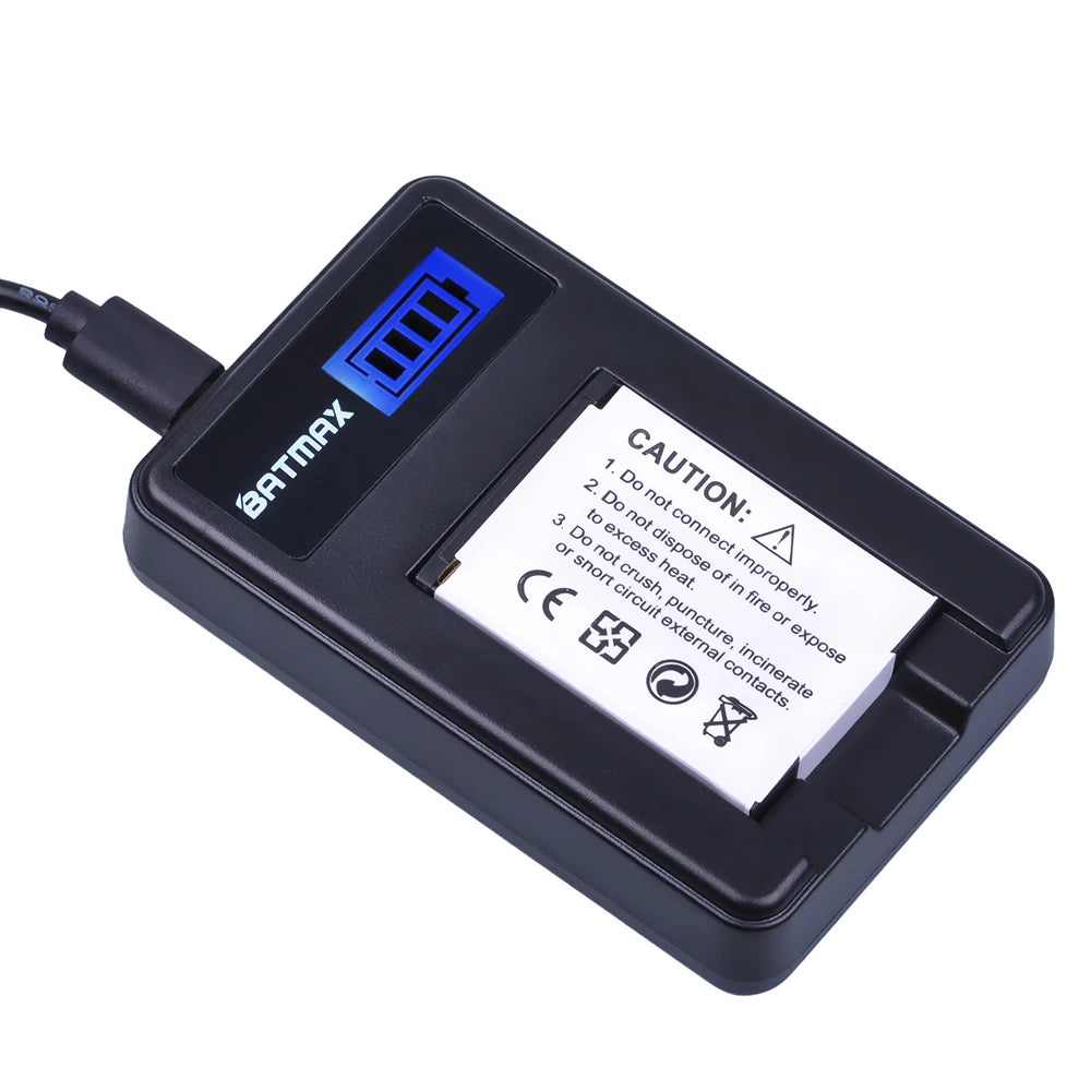 Batterie Batmax SLB-10A SLB 10A + chargeur pour Samsung P800 P1000 PL50 PL51 PL55 SL420 SL502 SL620 SL720 SL820 WB700
