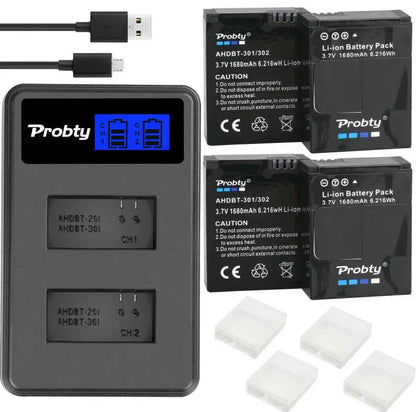 Batterie probty pour GoPro Hero3 Hero 3 + chargeur double