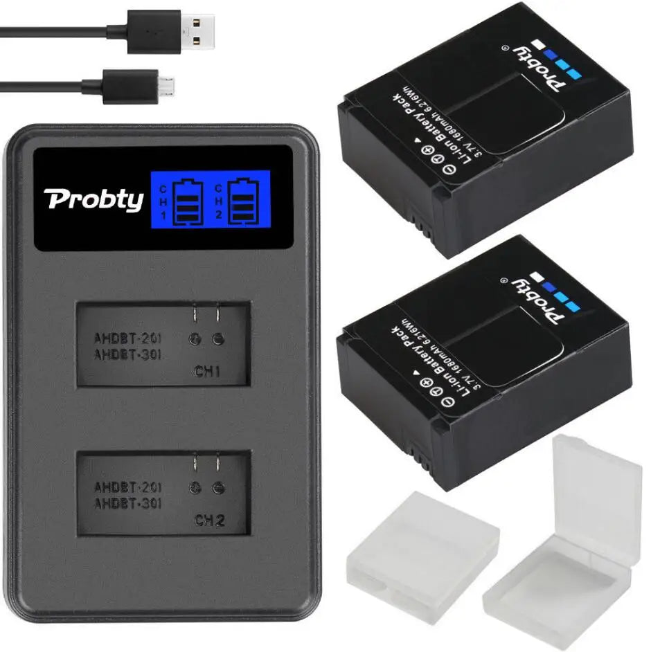Batterie probty pour GoPro Hero3 Hero 3 + chargeur double