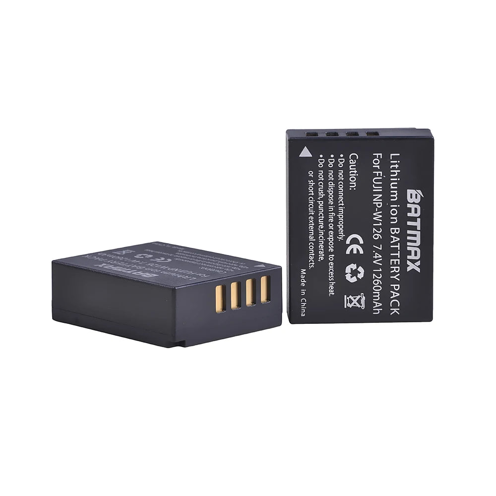 Batterie Batmax 1260mAh NP-W126 NP W126 NP-W126S W126S + chargeur double pour Fuji X-Pro1 XPro1 X-T1 XT1,HS30EXR HS33EXR X PRO1