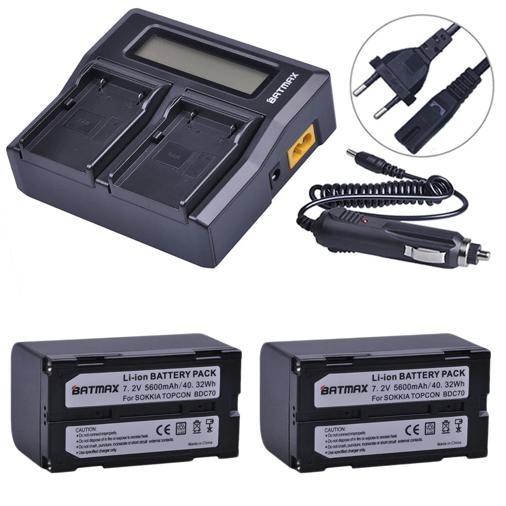 BATTERIE Batmax Li-ion BDC70 + chargeur rapide lcd en option pour chargeur Topcon pour GTS 900 et GPT 9000...